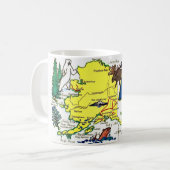Staat Alaska Kaart Ansichtkaart Mok (Voorkant links)