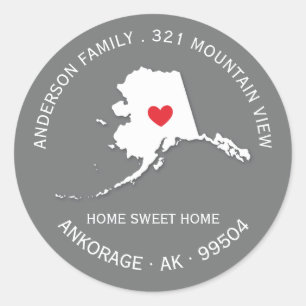 Staat ALASKA   Nieuwe sticker van label voor thuis