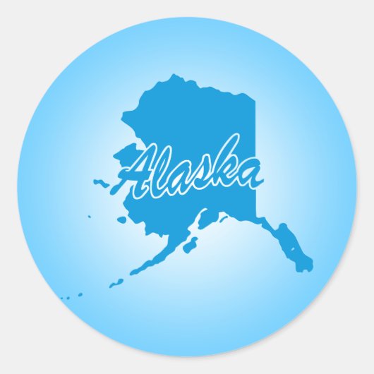 Staat Alaska Ronde Sticker (Voorkant)