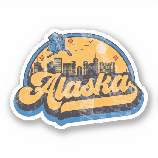 Staat Alaska Sticker (Voorkant)
