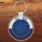 Staat Alaska-vlaggenzegel Sleutelhanger (Voorkant)