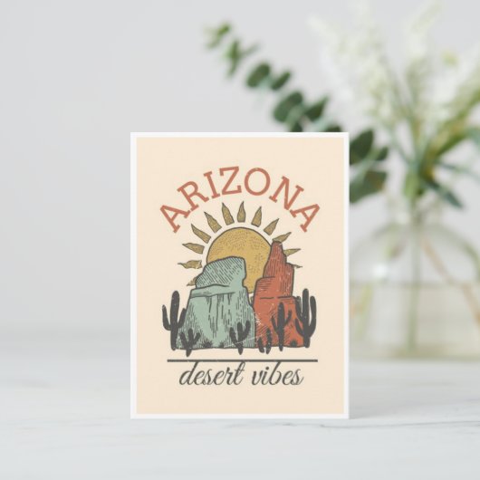  staat Arizona Cactus woestijn vibes Amerika Briefkaart (Staand voorkant)