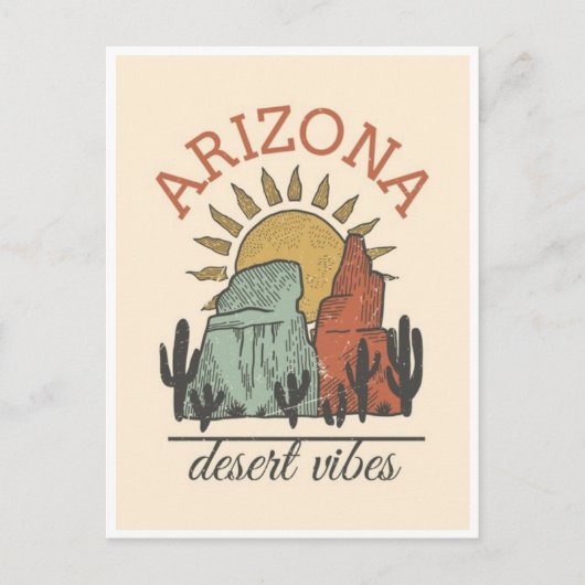  staat Arizona Cactus woestijn vibes Amerika Briefkaart (Voorkant)