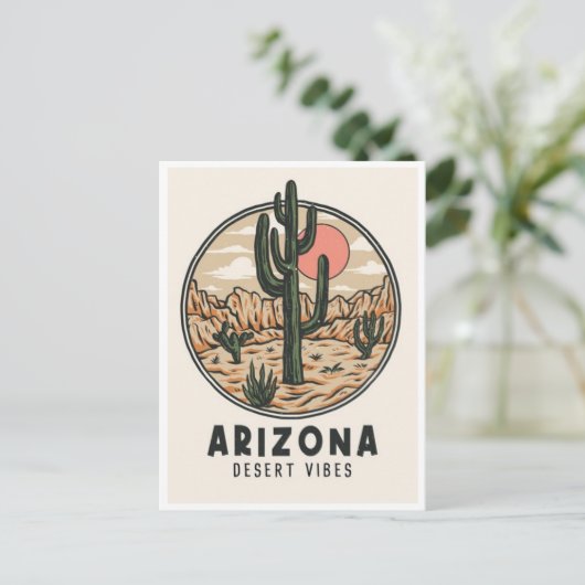  staat Arizona Cactus woestijn vibes Amerika Briefkaart (Staand voorkant)