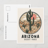  staat Arizona Cactus woestijn vibes Amerika Briefkaart (Voorkant / Achterkant)