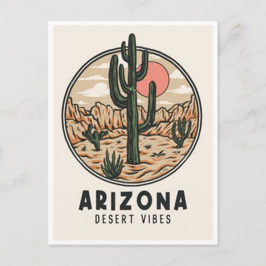  staat Arizona Cactus woestijn vibes Amerika Briefkaart (Voorkant)