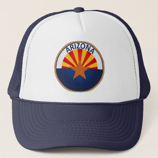 Staat Arizona Flag Seal Trucker Hat Pet (Voorkant)
