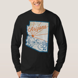 staat Arizona kaart Hand getrokken woestijnlandsc T-shirt
