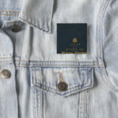 Staat Atlas New York Vierkante Button 5,1 Cm (In situ)