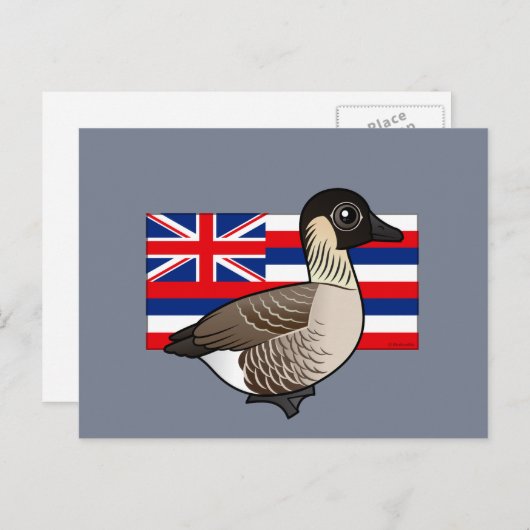 Staat Birdorable of Hawaii: Nene Briefkaart (Voorkant / Achterkant)