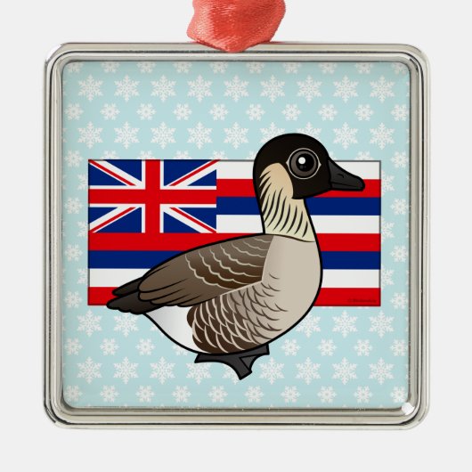 Staat Birdorable of Hawaii: Nene Metalen Ornament (Voorkant)