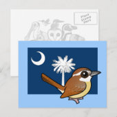 Staat Birdorable of South Carolina: Carolina Wren Briefkaart (Voorkant / Achterkant)