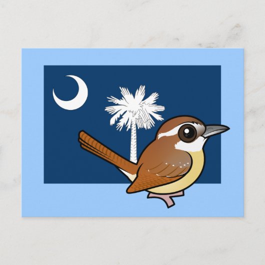 Staat Birdorable of South Carolina: Carolina Wren Briefkaart (Voorkant)