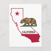 Staat Californië-Beer en vlag Briefkaart (Voorkant)