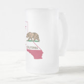 Staat Californië-Beer en vlag Matglas Bierpul (Voorkant rechts)
