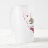 Staat Californië-Beer en vlag Matglas Bierpul (Voorkant links)