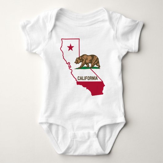 Staat Californië-Beer en vlag Romper (Voorkant)
