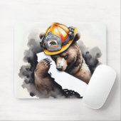 Staat Californië met Beer van brandweerlieden Muismat (Met muis)