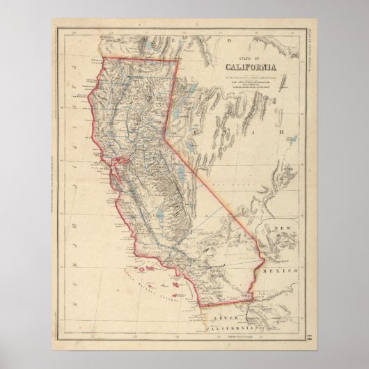Staat Californië Poster (Voorkant)