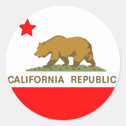 Staat Californië Ronde Sticker (Voorkant)