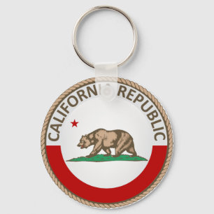 Staat Californië-vlaggenzegel Sleutelhanger