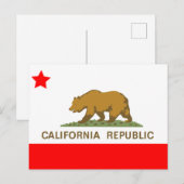 Staat Californische vlag Briefkaart (Voorkant / Achterkant)