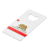Staat Californische vlag Creditkaart Flessenopener (Voorkant Gekanteld)
