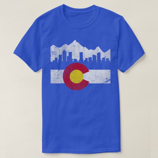 staat Colorado Flag Skyline T-shirt (Design voorkant)