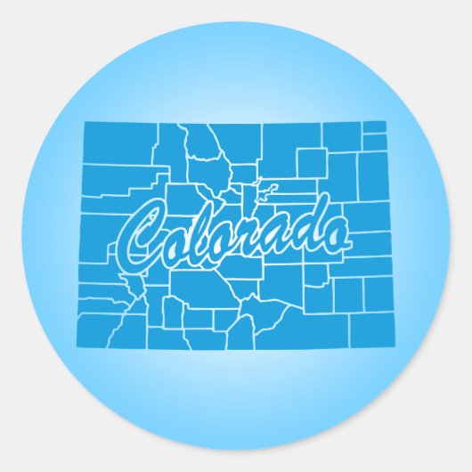 Staat Colorado Ronde Sticker (Voorkant)