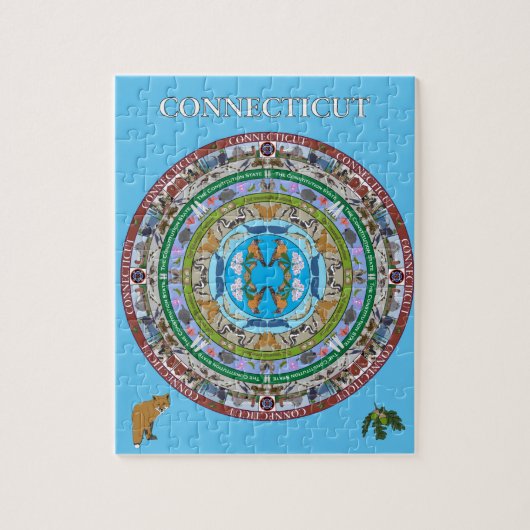 Staat Connecticut Mandala Puzzle Legpuzzel (Verticaal)