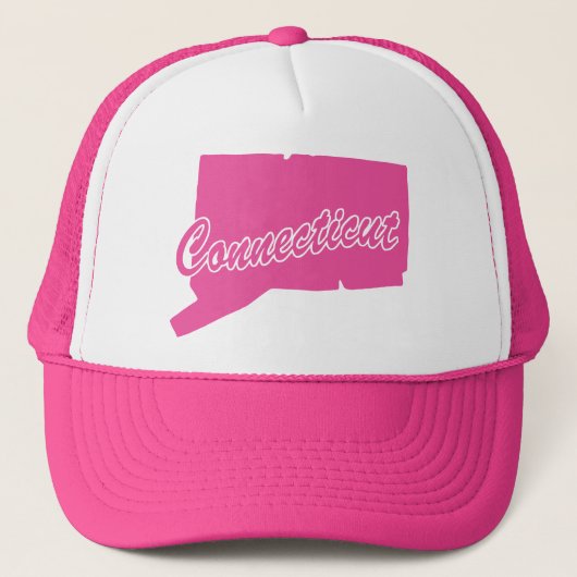 Staat Connecticut Vorm Trucker Hoed Pet (Voorkant)