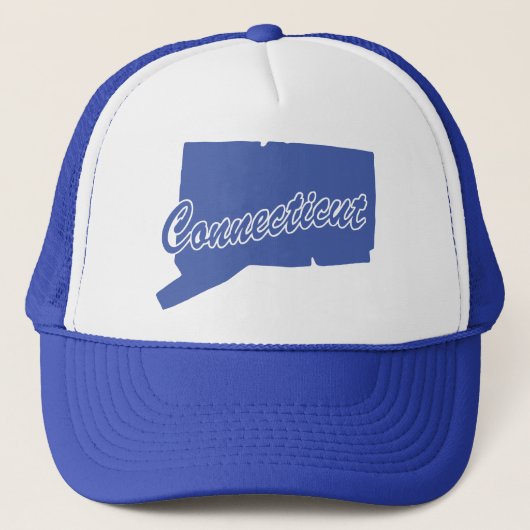 Staat Connecticut Vorm Trucker Hoed Pet (Voorkant)