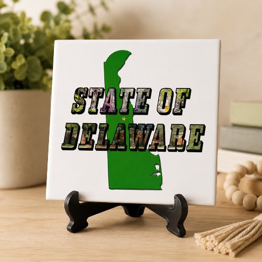 Staat Delaware Beeldtekst & kaartoverzicht Tegeltje