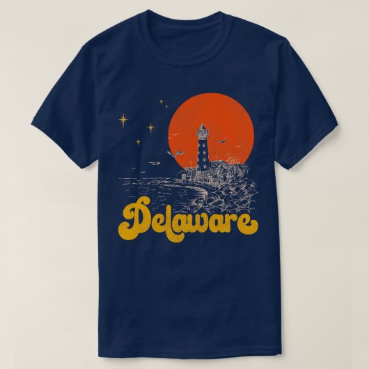  staat Delaware Mid Century Noodlijdende A T-shirt (Design voorkant)