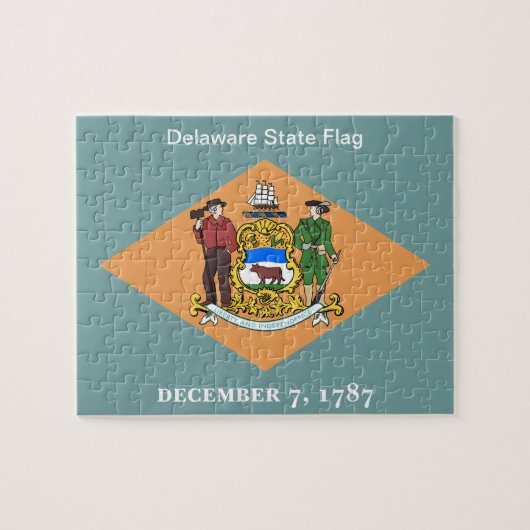 Staat Delaware Vlag 8x10 Legpuzzel (Horizontaal)
