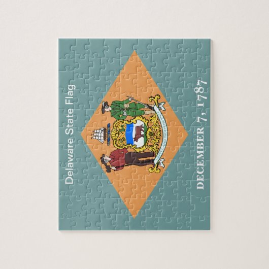 Staat Delaware Vlag 8x10 Legpuzzel (Verticaal)