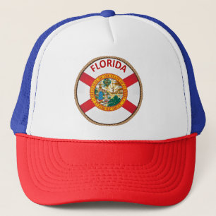Staat Florida Vlag zegelschip Trucker Hat Pet