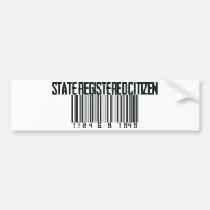 Staat geregistreerd bumpersticker