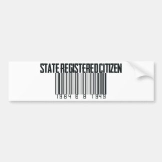 Staat geregistreerd bumpersticker