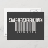 Staat geregistreerd staatsburger briefkaart (Voorkant / Achterkant)