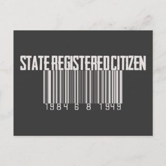 Staat geregistreerd staatsburger briefkaart