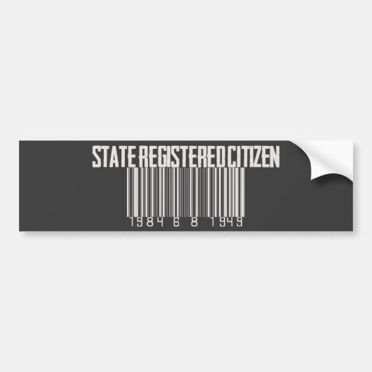 Staat geregistreerd staatsburger bumpersticker (Voorkant)