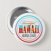 Staat Hawaii Aloha Ronde Button 7,6 Cm (Voorkant /achterkant)
