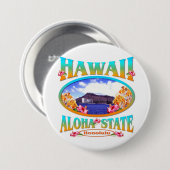 Staat Hawaii Aloha Ronde Button 7,6 Cm (Voorkant /achterkant)