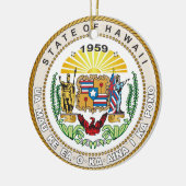 Staat Hawaii Grote zeehond Keramisch Ornament (Links)