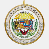 Staat Hawaii Grote zeehond Keramisch Ornament (Achterkant)