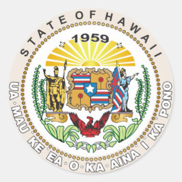 Staat Hawaii Grote zeehond Ronde Sticker