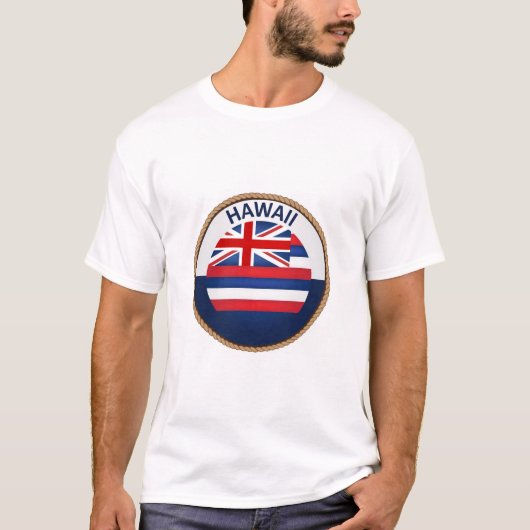 Staat Hawaii Vlaggenzegel T-Shirt (Voorkant)