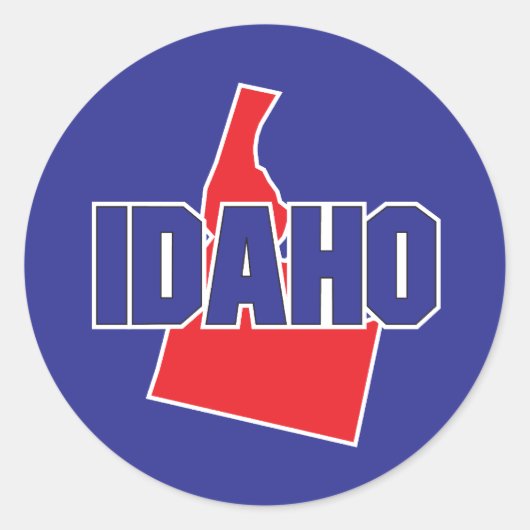Staat Idaho Ronde Sticker (Voorkant)