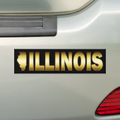STAAT ILLINOIS BUMPERSTICKER (Op auto)